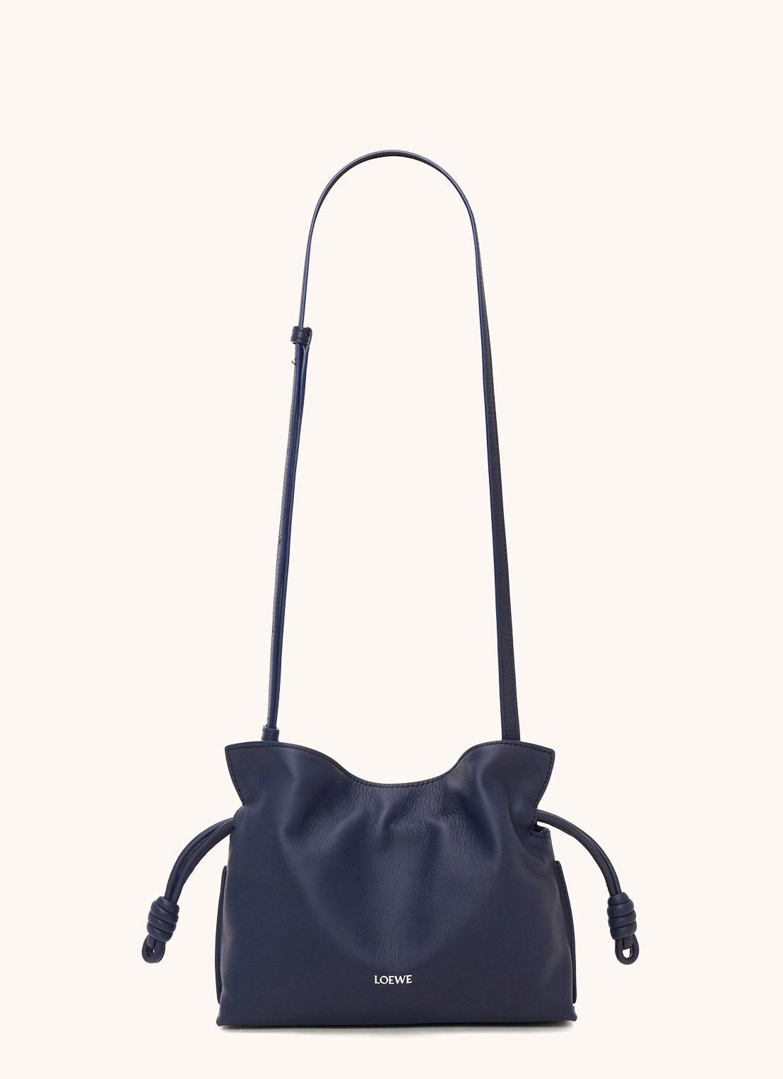 LOEWE Flamenco Mini clutch van kalfsleer - detail 2 donkerblauw