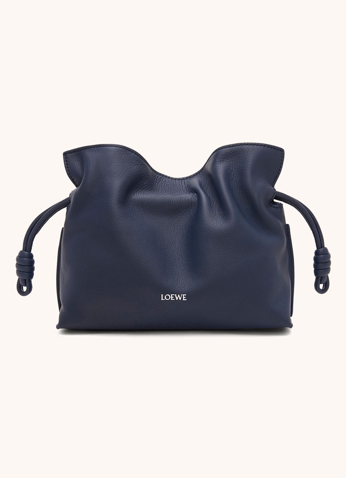 LOEWE Flamenco Mini clutch van kalfsleer - voorkant 7 donkerblauw