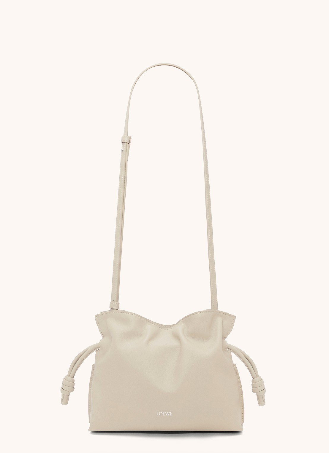 LOEWE Flamenco Mini clutch van kalfsleer - detail 2 beige