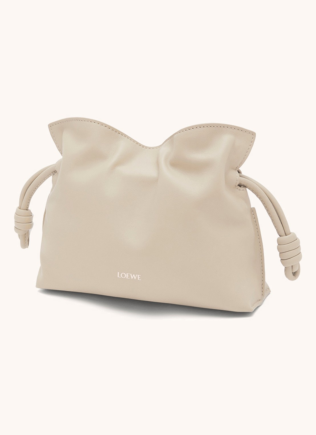 LOEWE Flamenco Mini clutch van kalfsleer - voorkant 6 beige