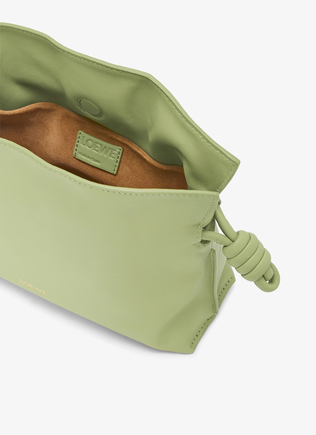 LOEWE Flamenco Mini clutch van kalfsleer - detail 5 lichtgroen