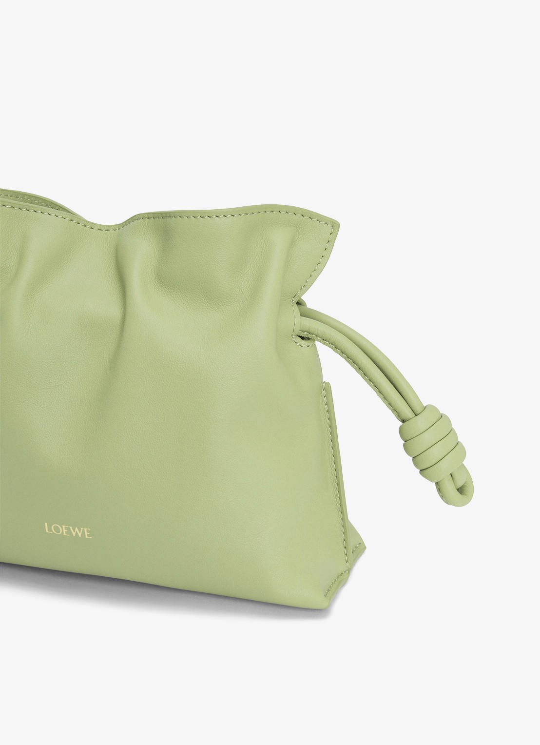 LOEWE Flamenco Mini clutch van kalfsleer - detail 6 lichtgroen
