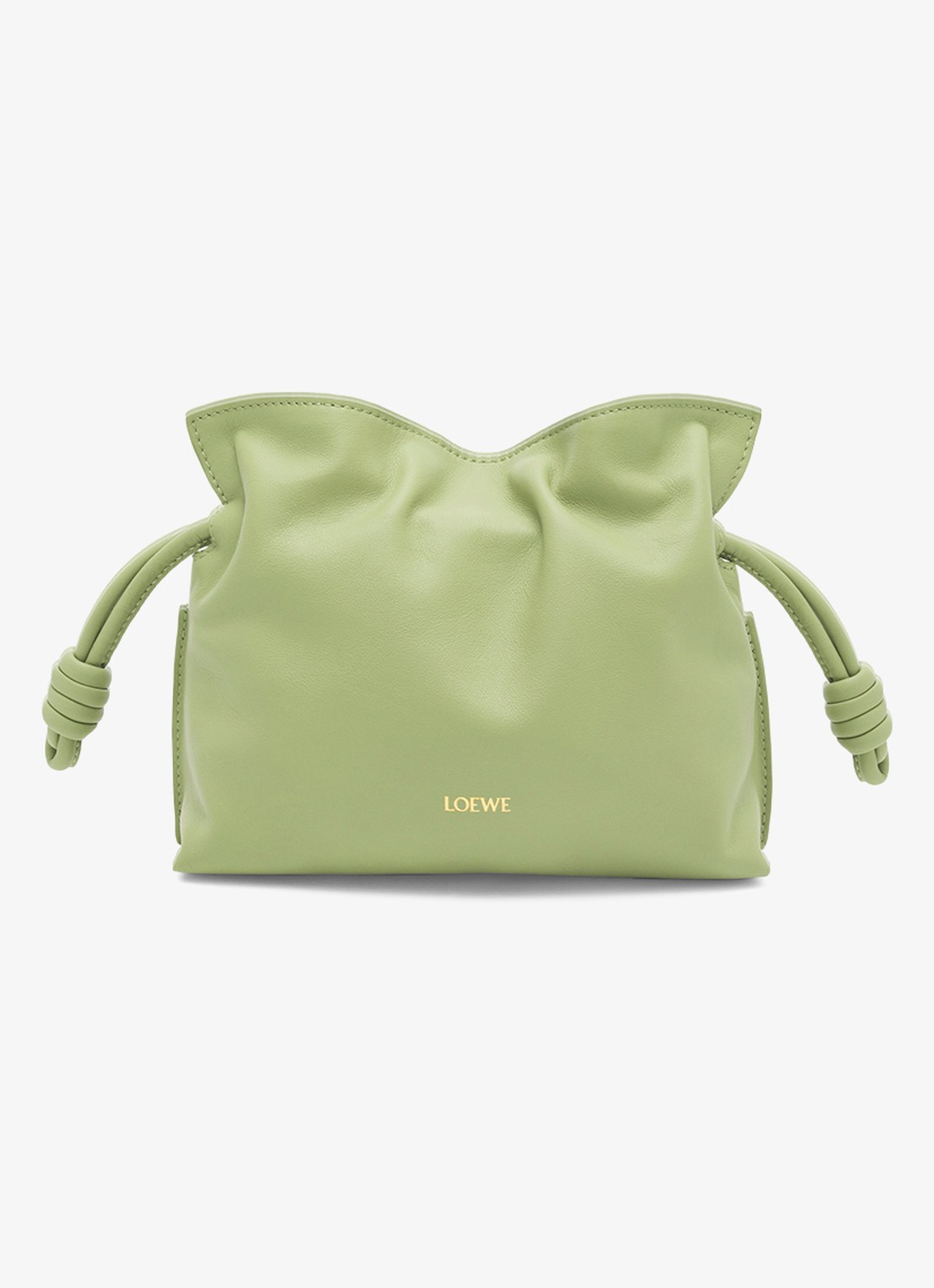 LOEWE Flamenco Mini clutch van kalfsleer - voorkant lichtgroen