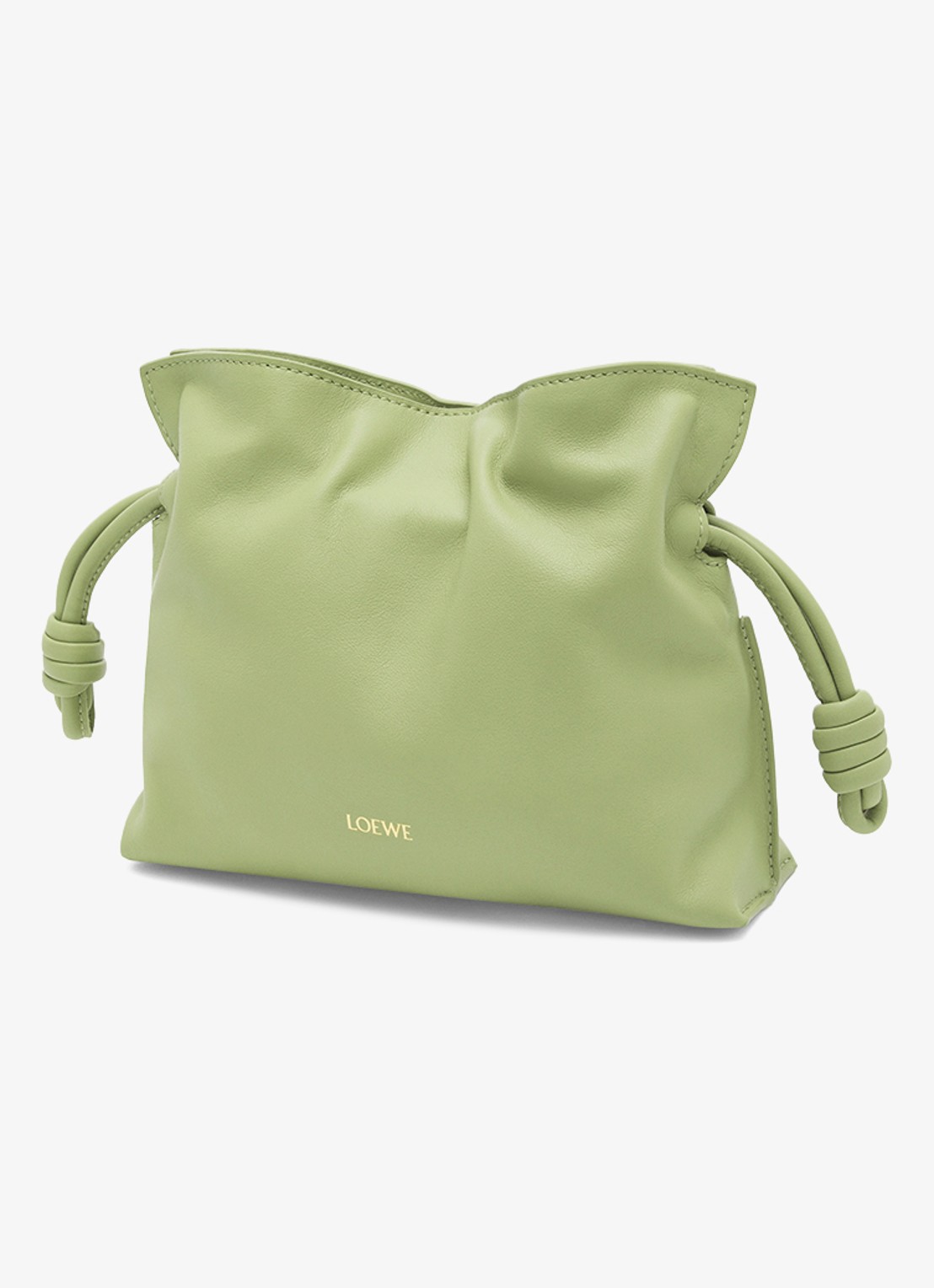 LOEWE Flamenco Mini clutch van kalfsleer - voorkant 2 lichtgroen