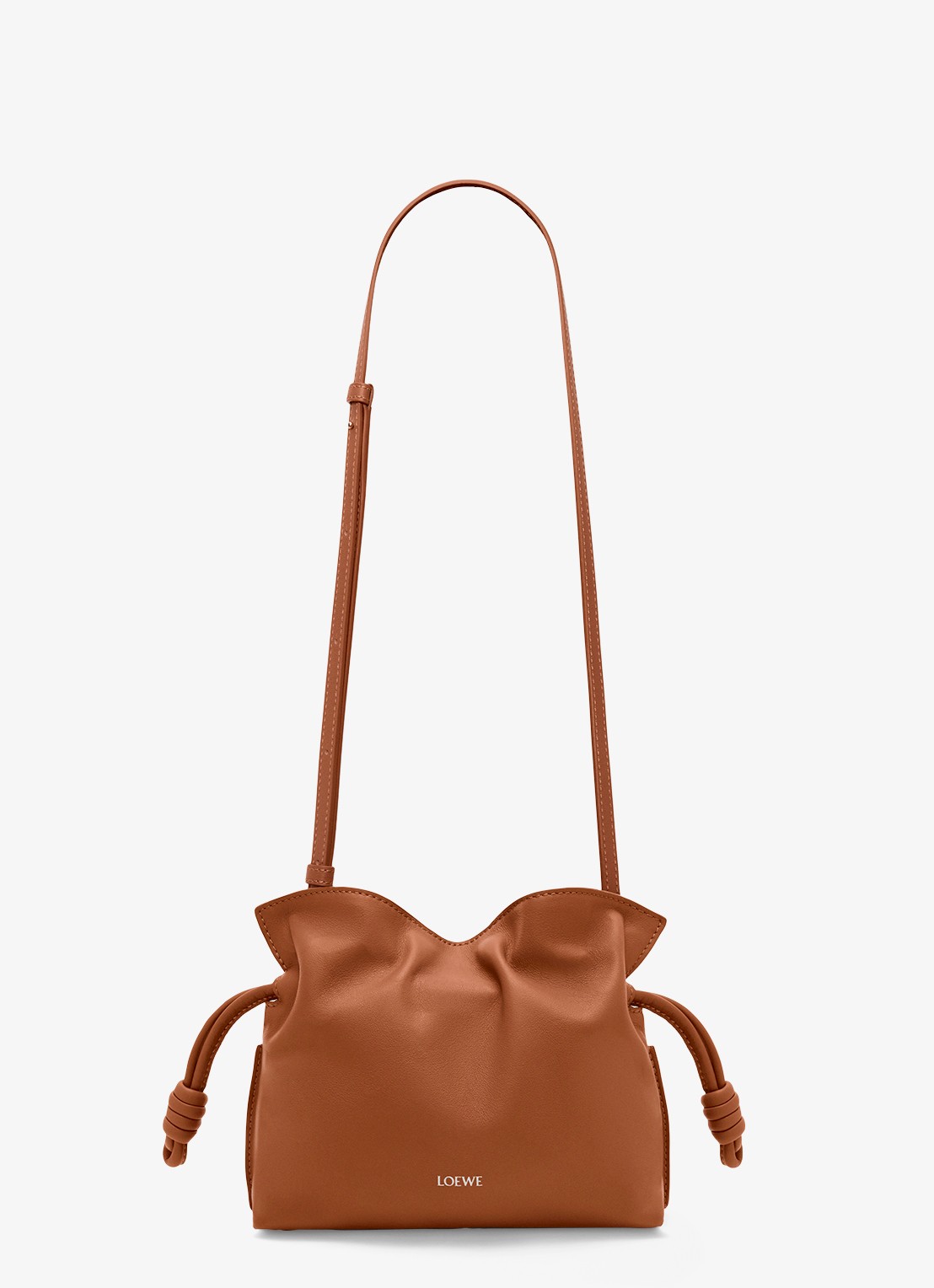 LOEWE Flamenco Mini clutch van kalfsleer - detail 4 bruin
