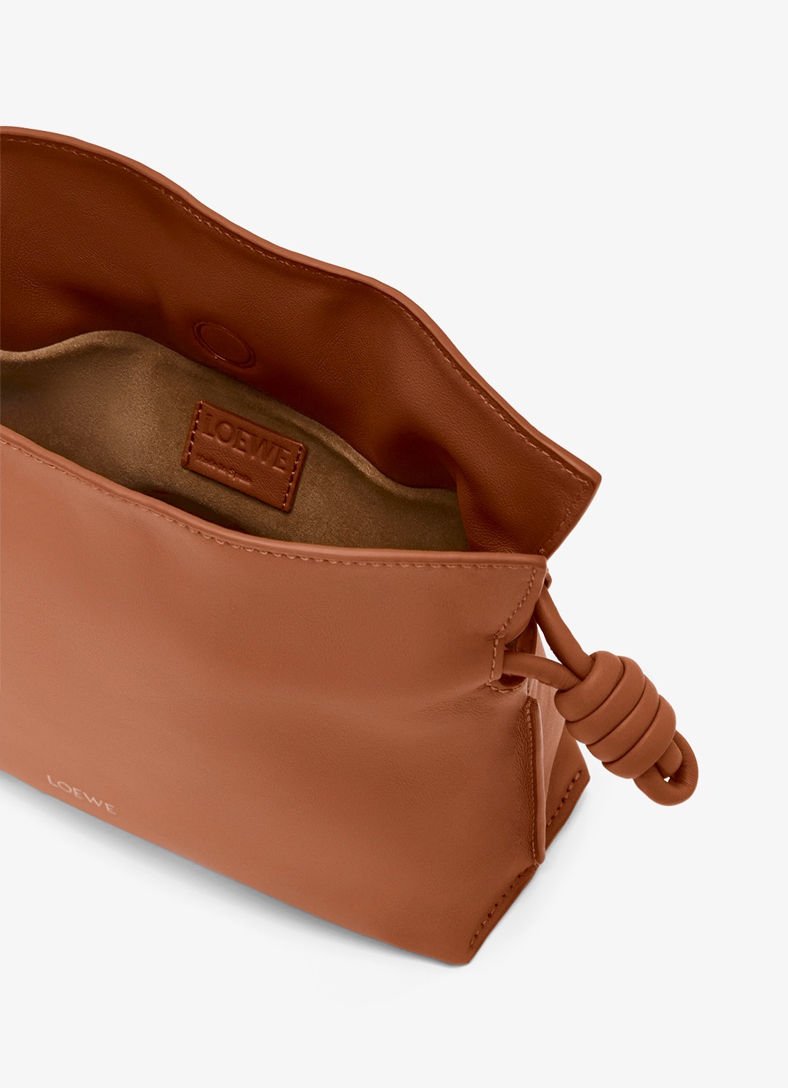 LOEWE Flamenco Mini clutch van kalfsleer - detail 5 bruin