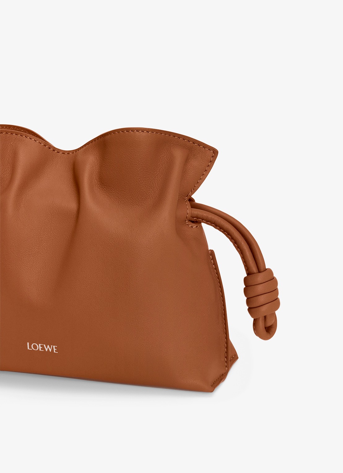LOEWE Flamenco Mini clutch van kalfsleer - detail 6 bruin