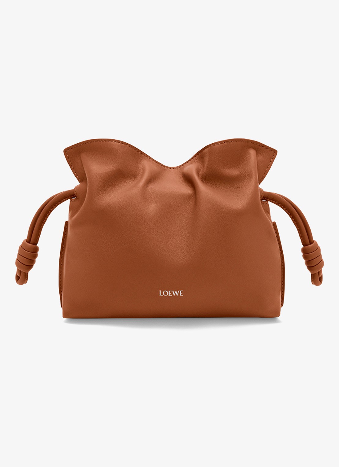 LOEWE Flamenco Mini clutch van kalfsleer - voorkant bruin