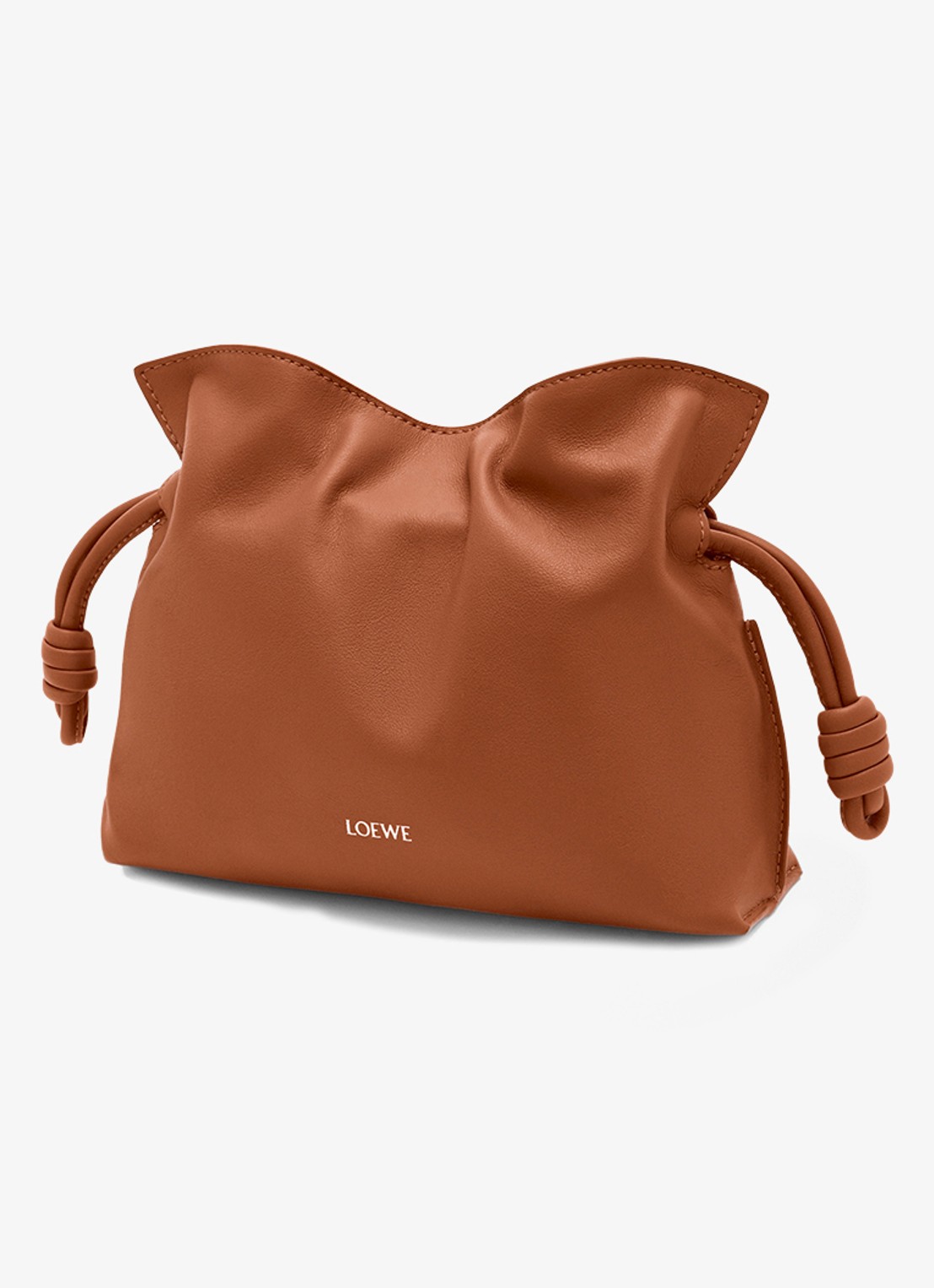 LOEWE Flamenco Mini clutch van kalfsleer - voorkant 2 bruin