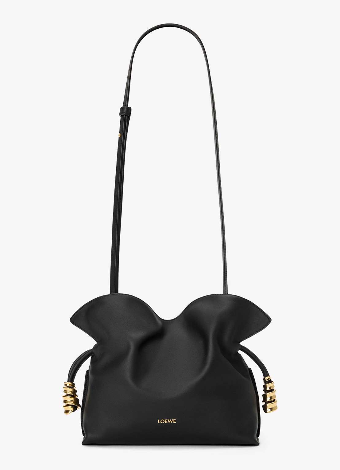 LOEWE Flamenco Mini clutch van kalfsleer - detail 2 zwart