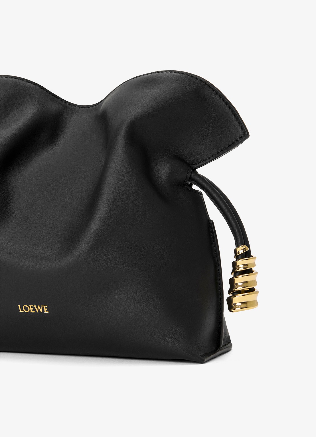 LOEWE Flamenco Mini clutch van kalfsleer - detail 4 zwart