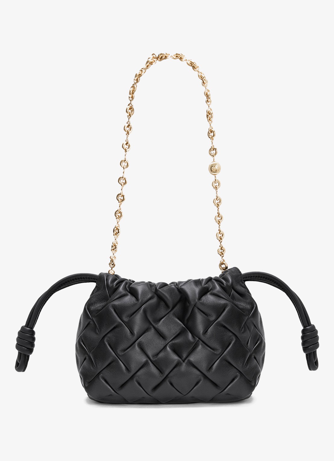 LOEWE Flamenco Mini clutch van leer - achterkant zwart