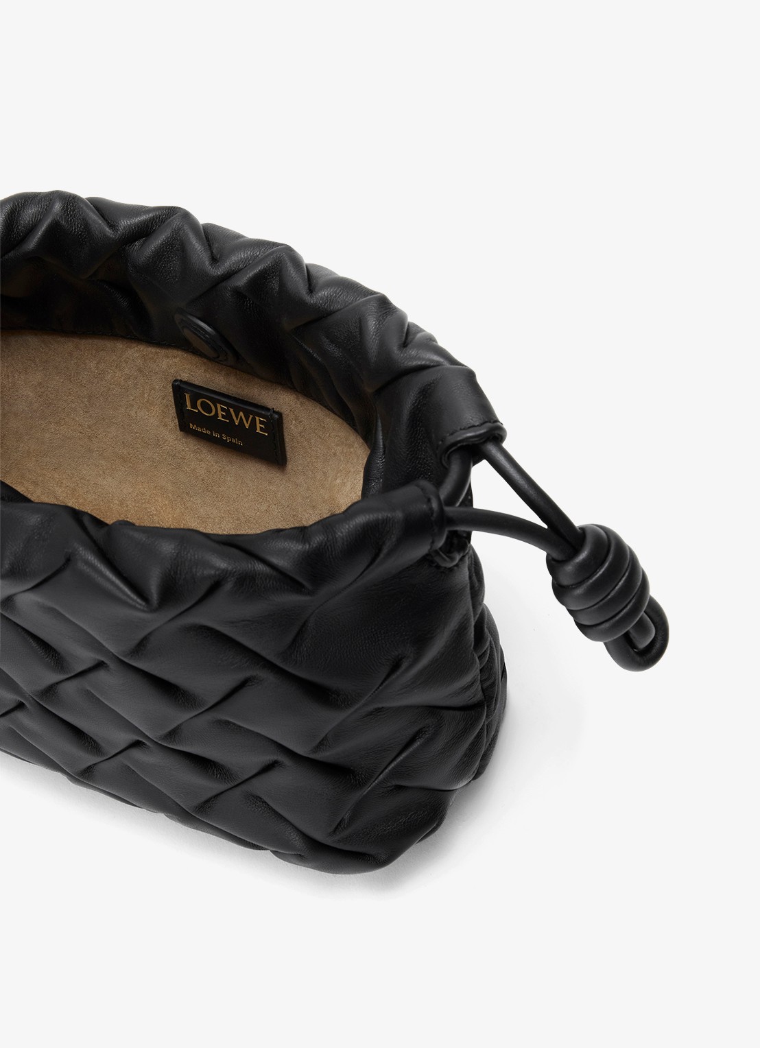 LOEWE Flamenco Mini clutch van leer - detail 7 zwart