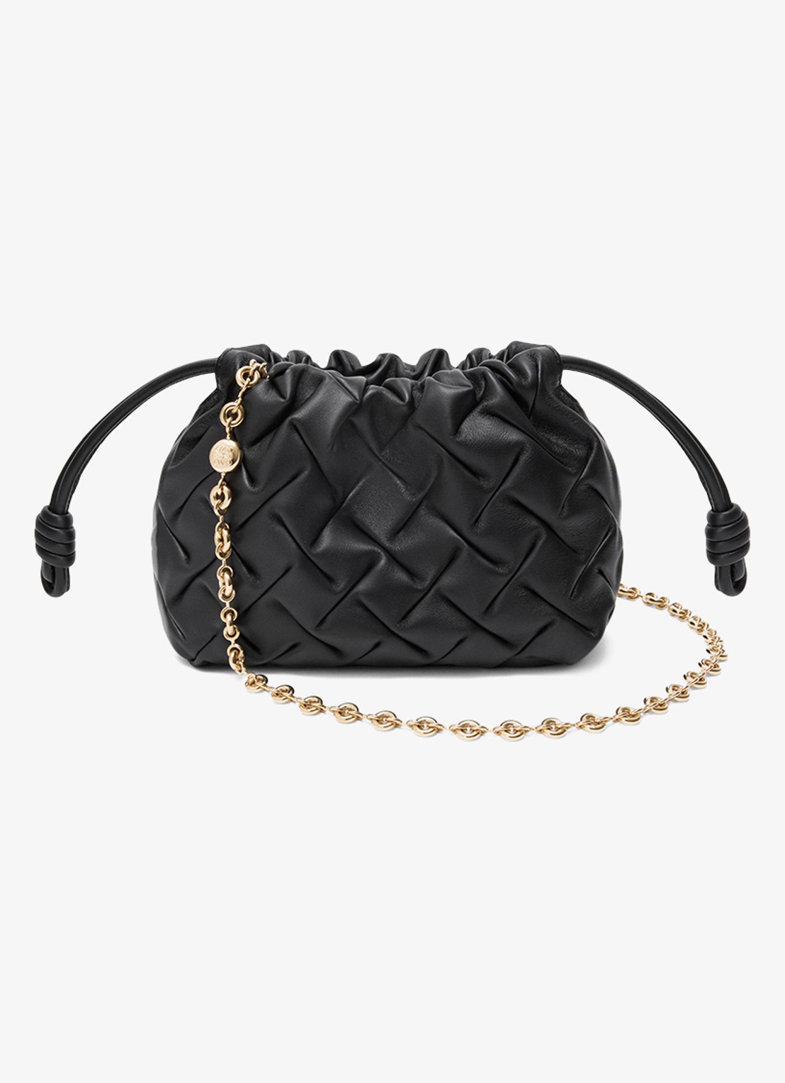 LOEWE Flamenco Mini clutch van leer - voorkant 2 zwart