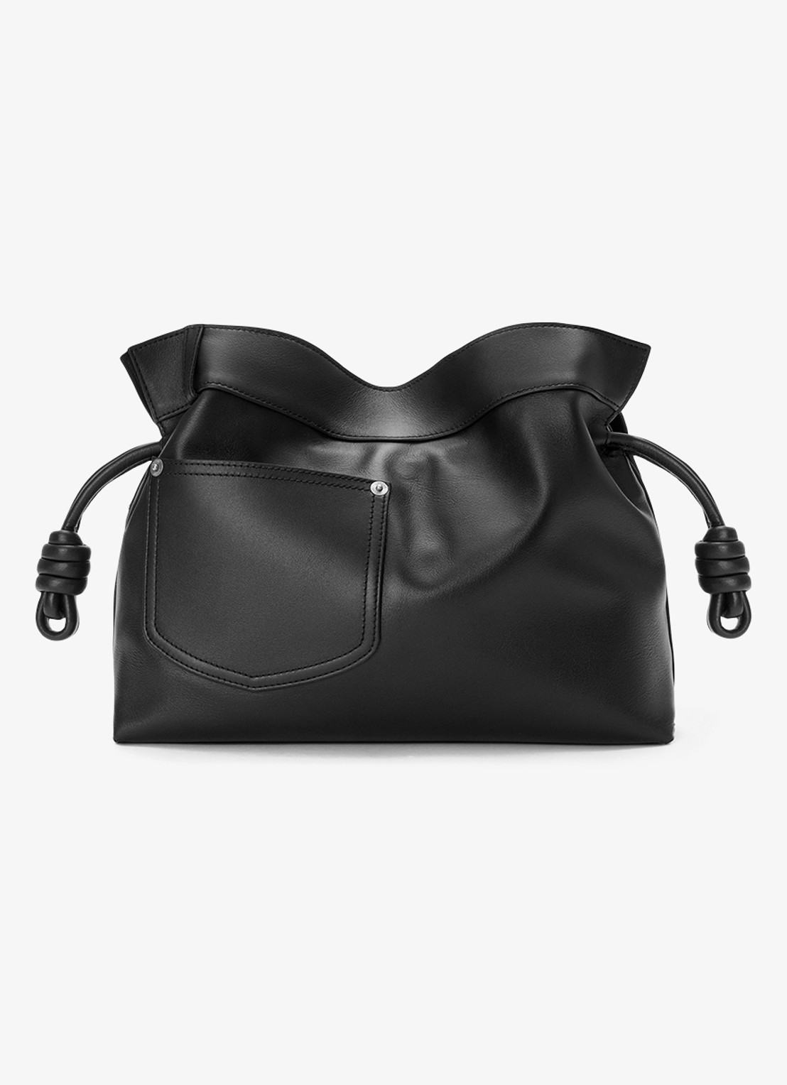 LOEWE Flamenco Panta M clutch van kalfsleer - achterkant zwart