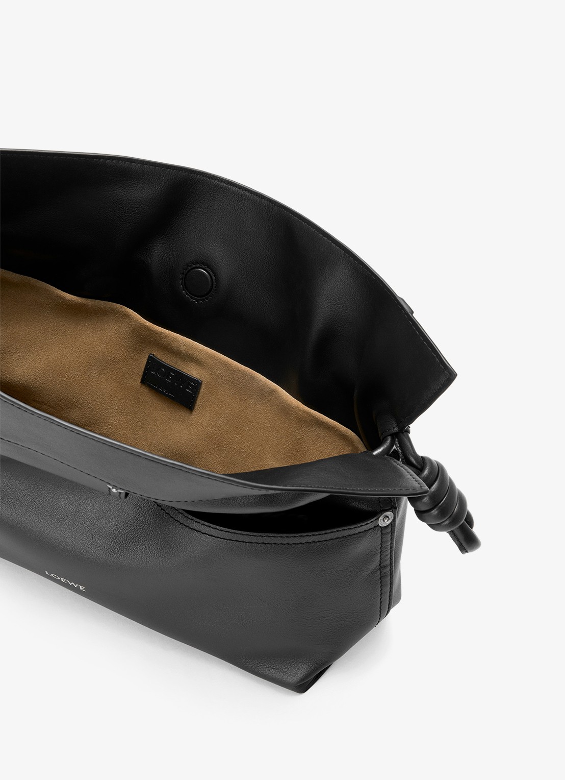 LOEWE Flamenco Panta M clutch van kalfsleer - detail 4 zwart