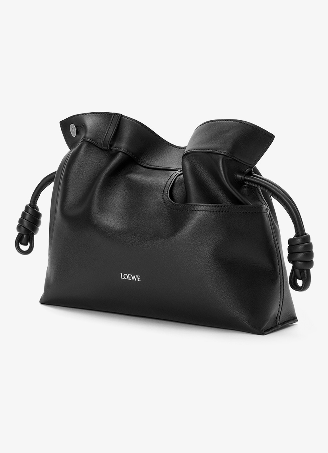 LOEWE Flamenco Panta M clutch van kalfsleer - voorkant 8 zwart
