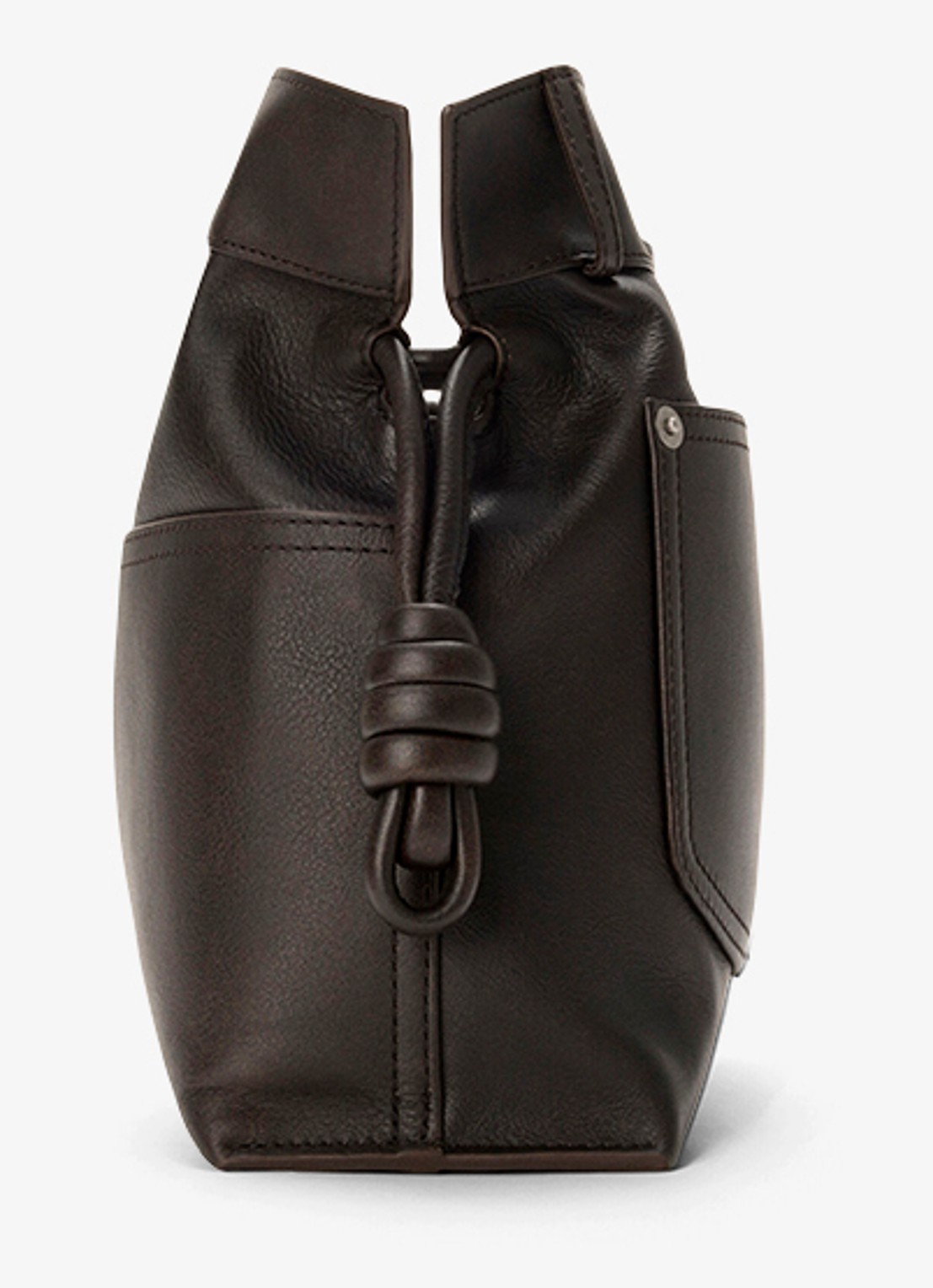 LOEWE Flamenco Panta M clutch van kalfsleer - detail 3 donkerbruin
