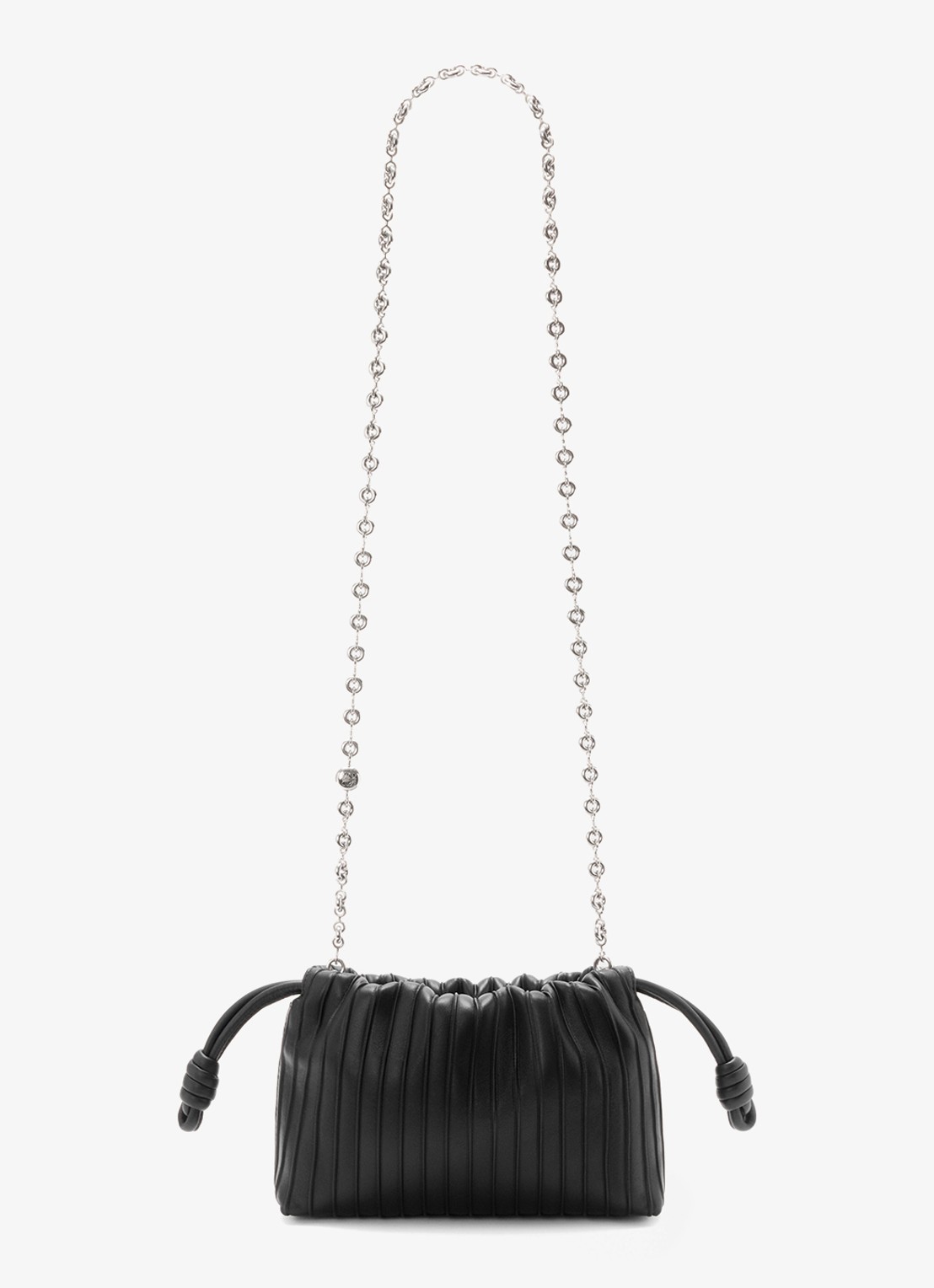 LOEWE Flamenco Pleated Mini schoudertas van kalfsleer - detail 2 zwart