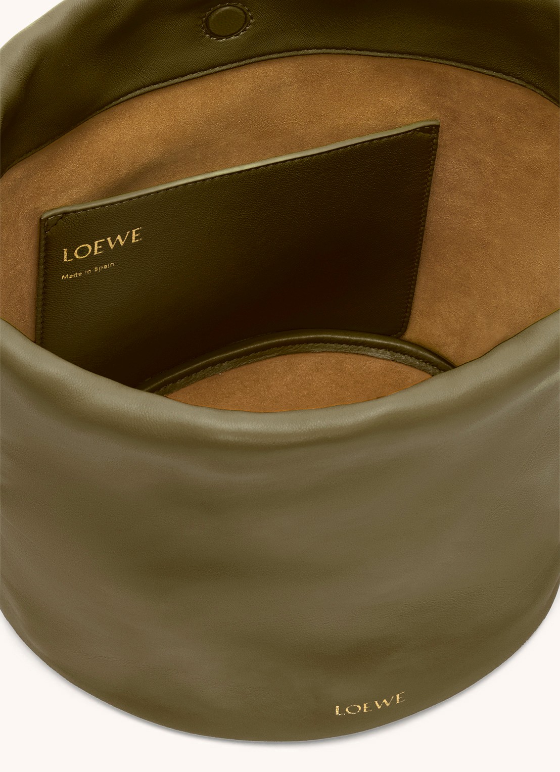 LOEWE Flamenco Purse Bucket crossbodytas van lamsleer - detail 4 bronsgroen