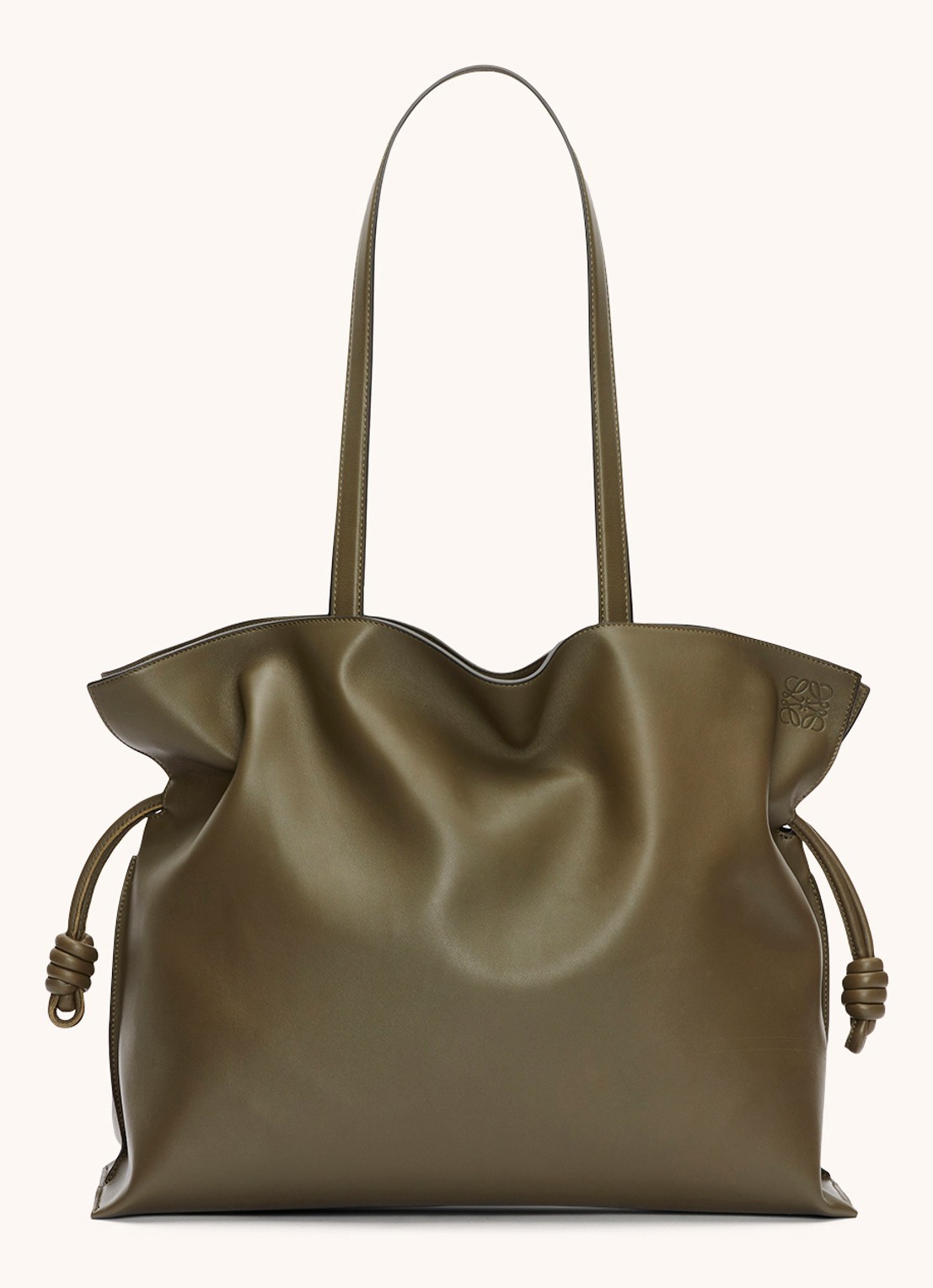 LOEWE Flamenco XL schoudertas van kalfsleer - achterkant 3 olijfgroen