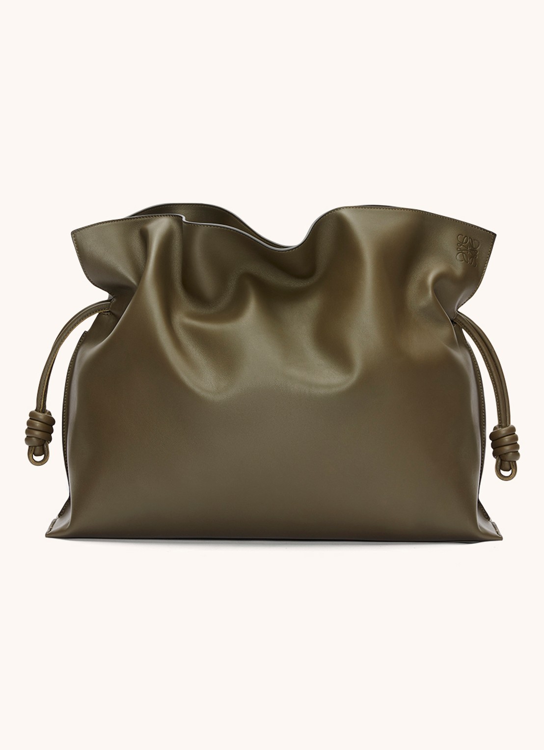 LOEWE Flamenco XL schoudertas van kalfsleer - voorkant olijfgroen