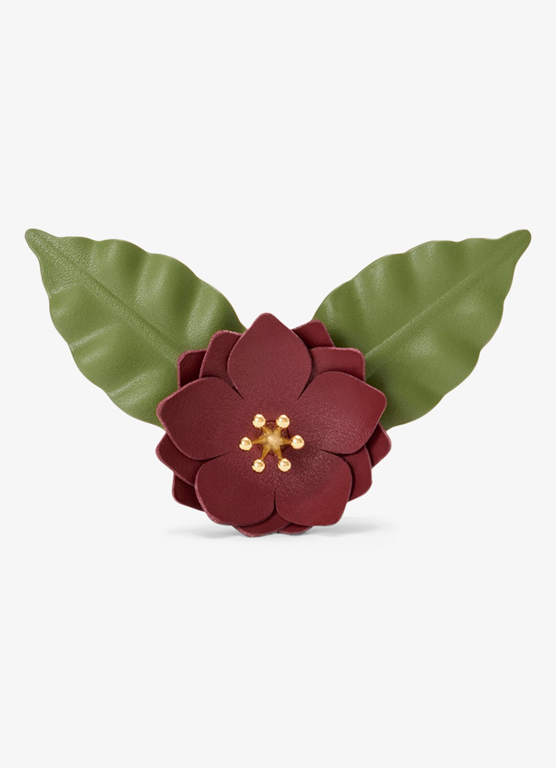 LOEWE Flower Pistil tasbedel van kalfsleer - voorkant bordeauxrood
