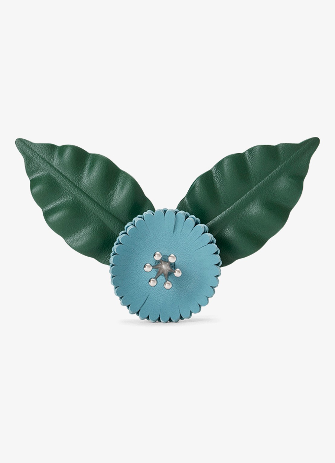 LOEWE Flower Pistil tasbedel van kalfsleer - voorkant blauw