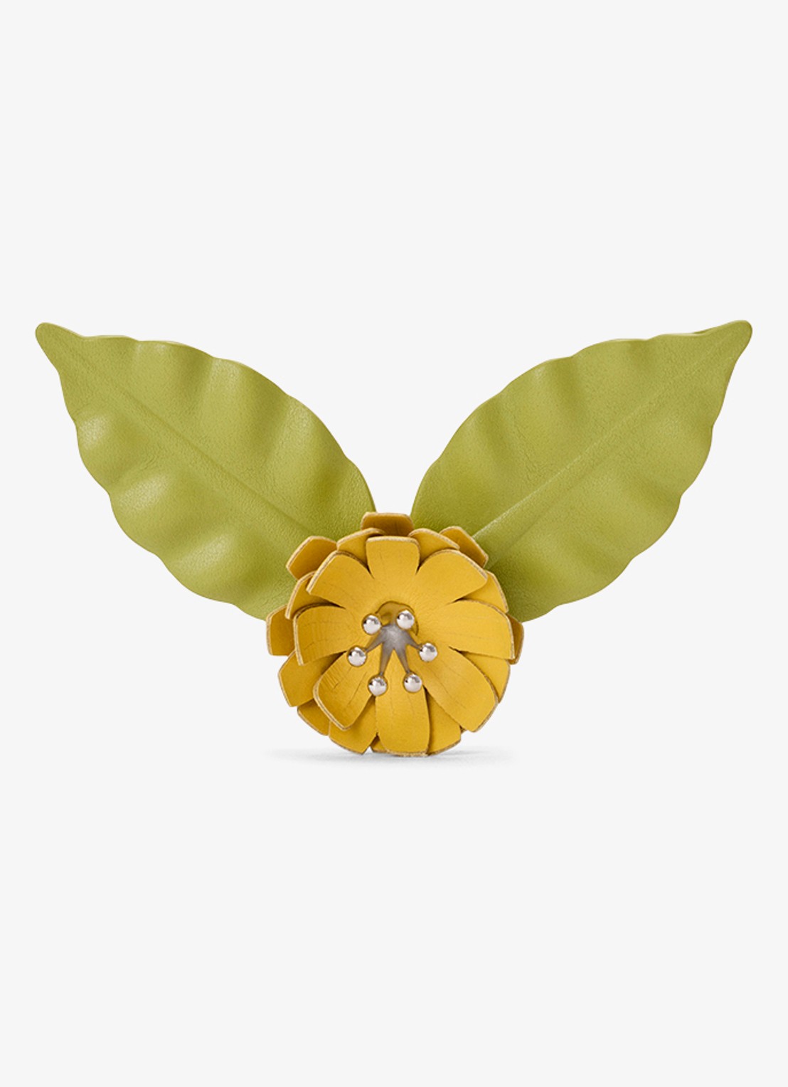 LOEWE Flower Pistil tasbedel van kalfsleer - voorkant 2 geel