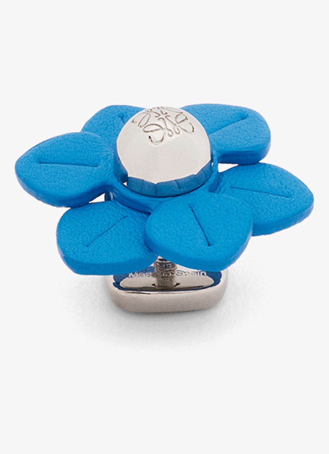 LOEWE Flower tasbedel van kalfsleer - detail 3 blauw