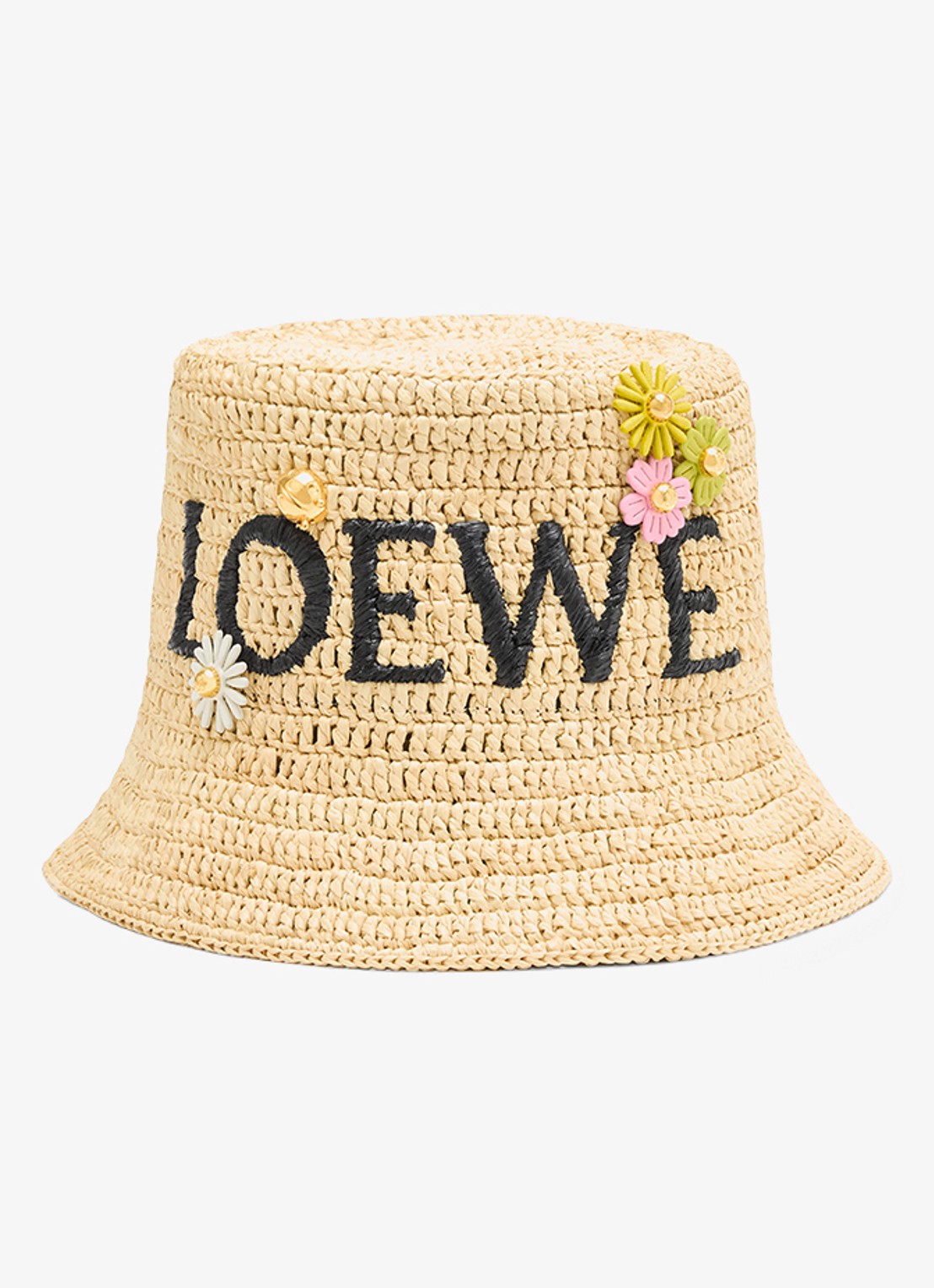 LOEWE Flower tasbedel van kalfsleer - detail 3 groen