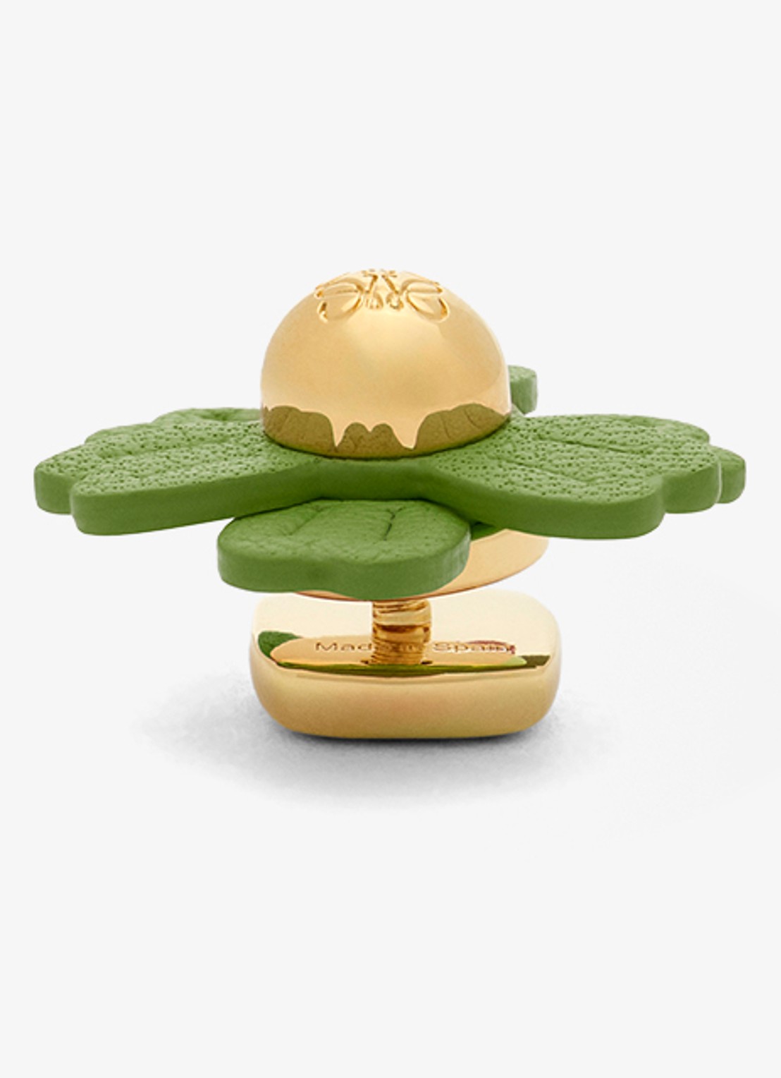 LOEWE Flower tasbedel van kalfsleer - voorkant 5 groen