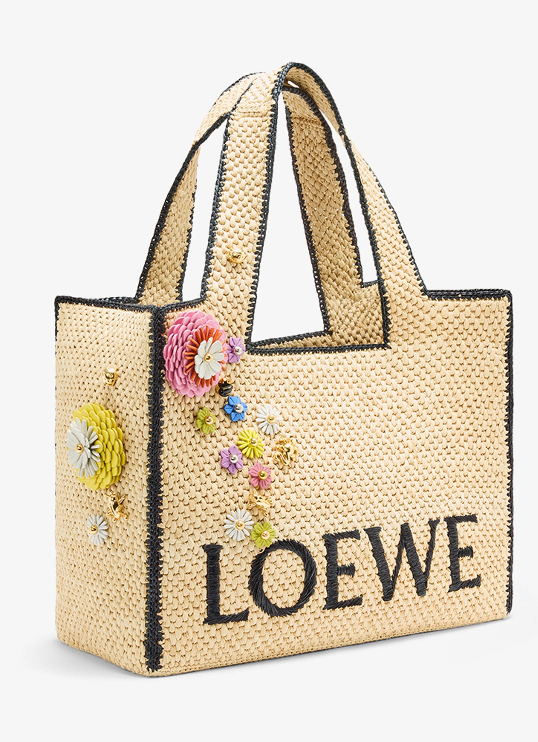 LOEWE Flower tasbedel van kalfsleer - voorkant 6 groen
