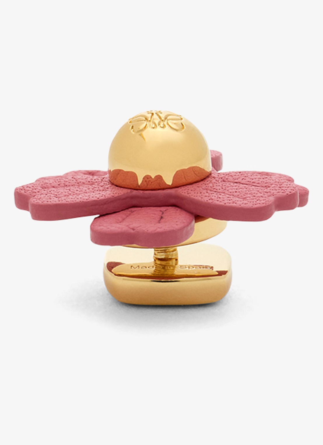 LOEWE Flower tasbedel van kalfsleer - voorkant roze