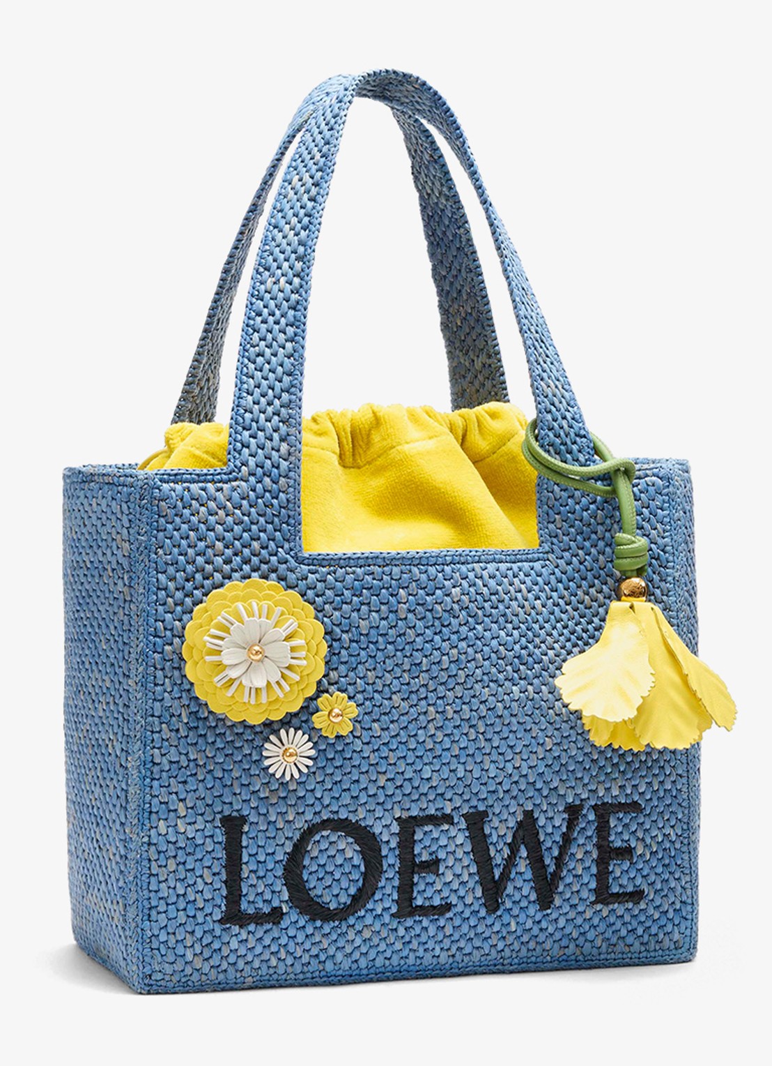 LOEWE Flower tasbedel van kalfsleer - voorkant 6 geel