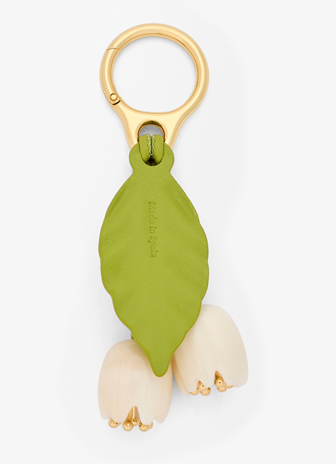 LOEWE Flower tasbedel van kalfsleer - voorkant 2 wit