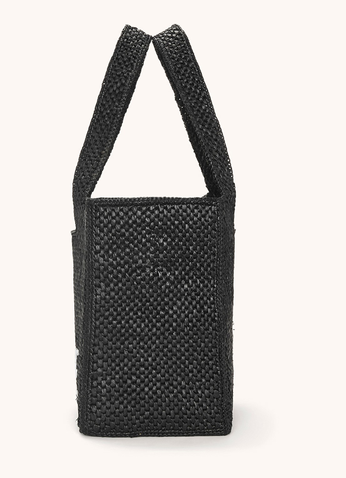 LOEWE Font Medium shopper van raffia met afneembare schouderriem - detail 3 zwart