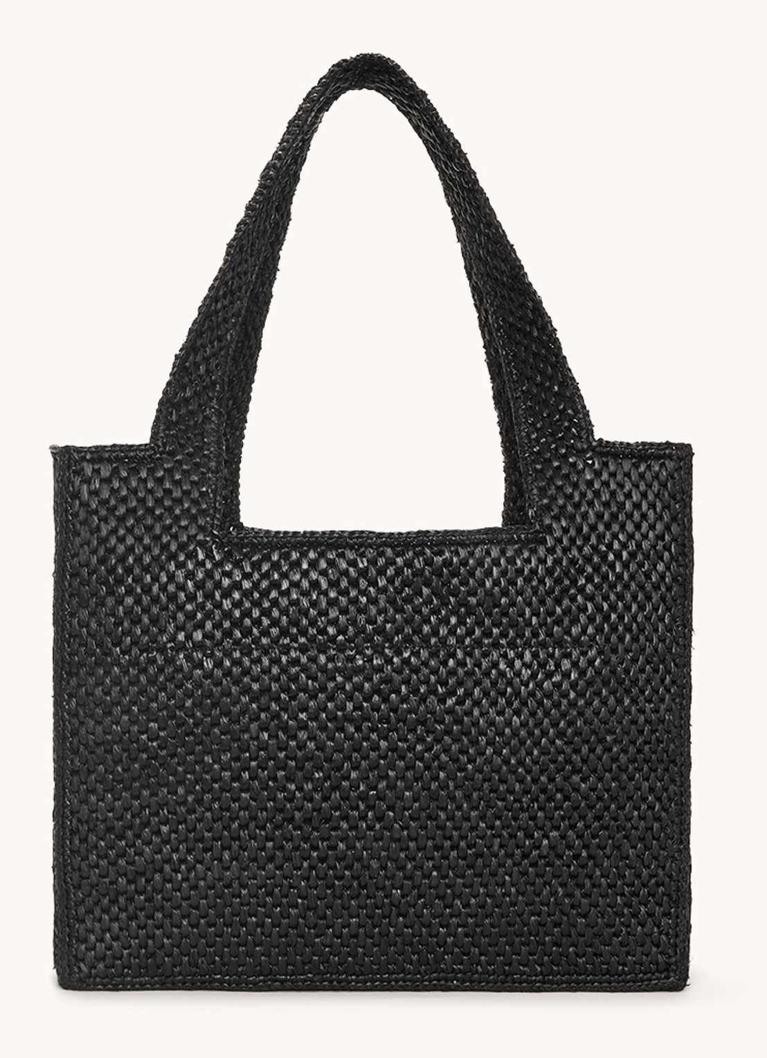 LOEWE Font Medium shopper van raffia met afneembare schouderriem - detail 4 zwart