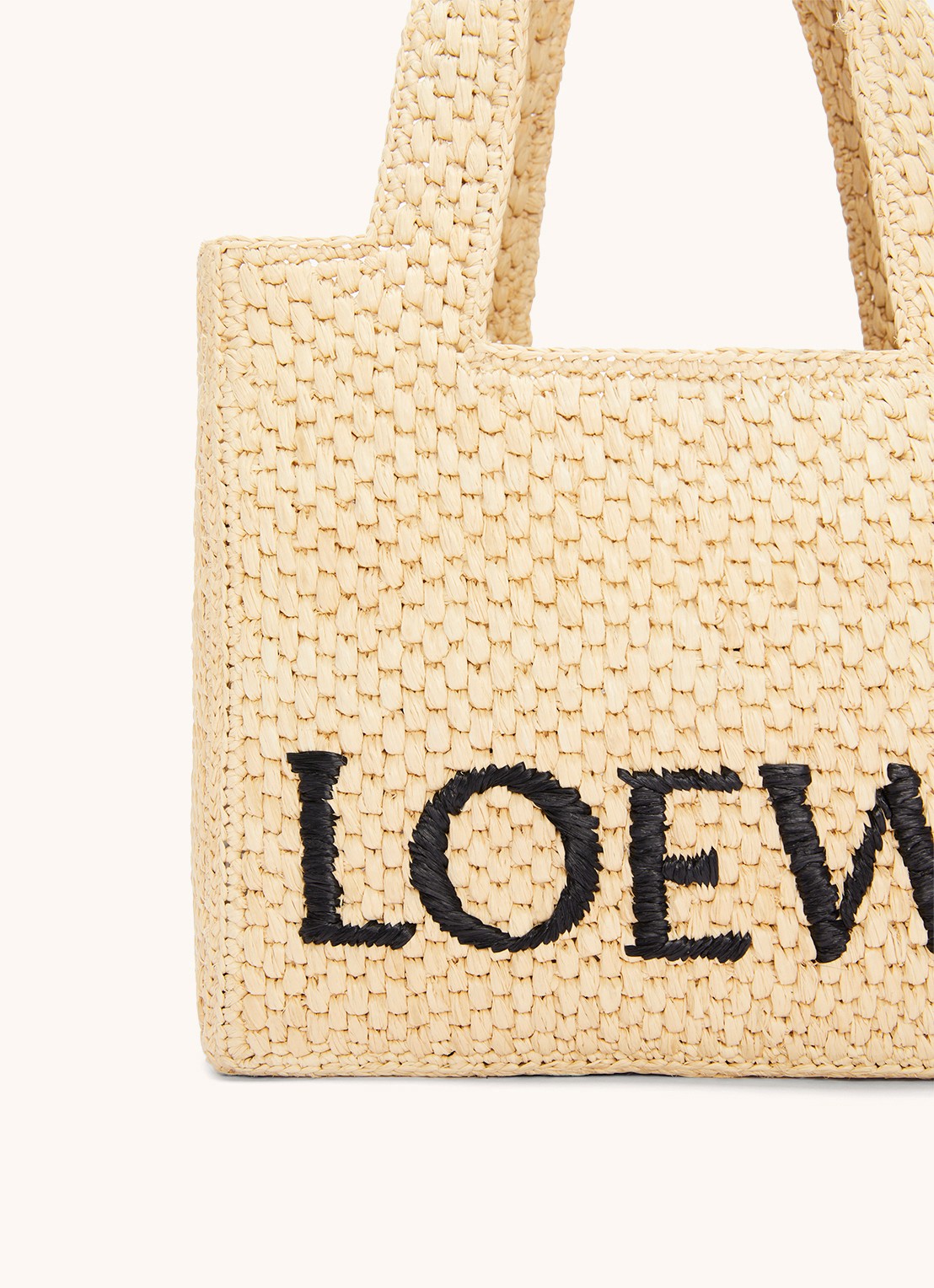 LOEWE Font Small shopper van raffia - detail 8 beige