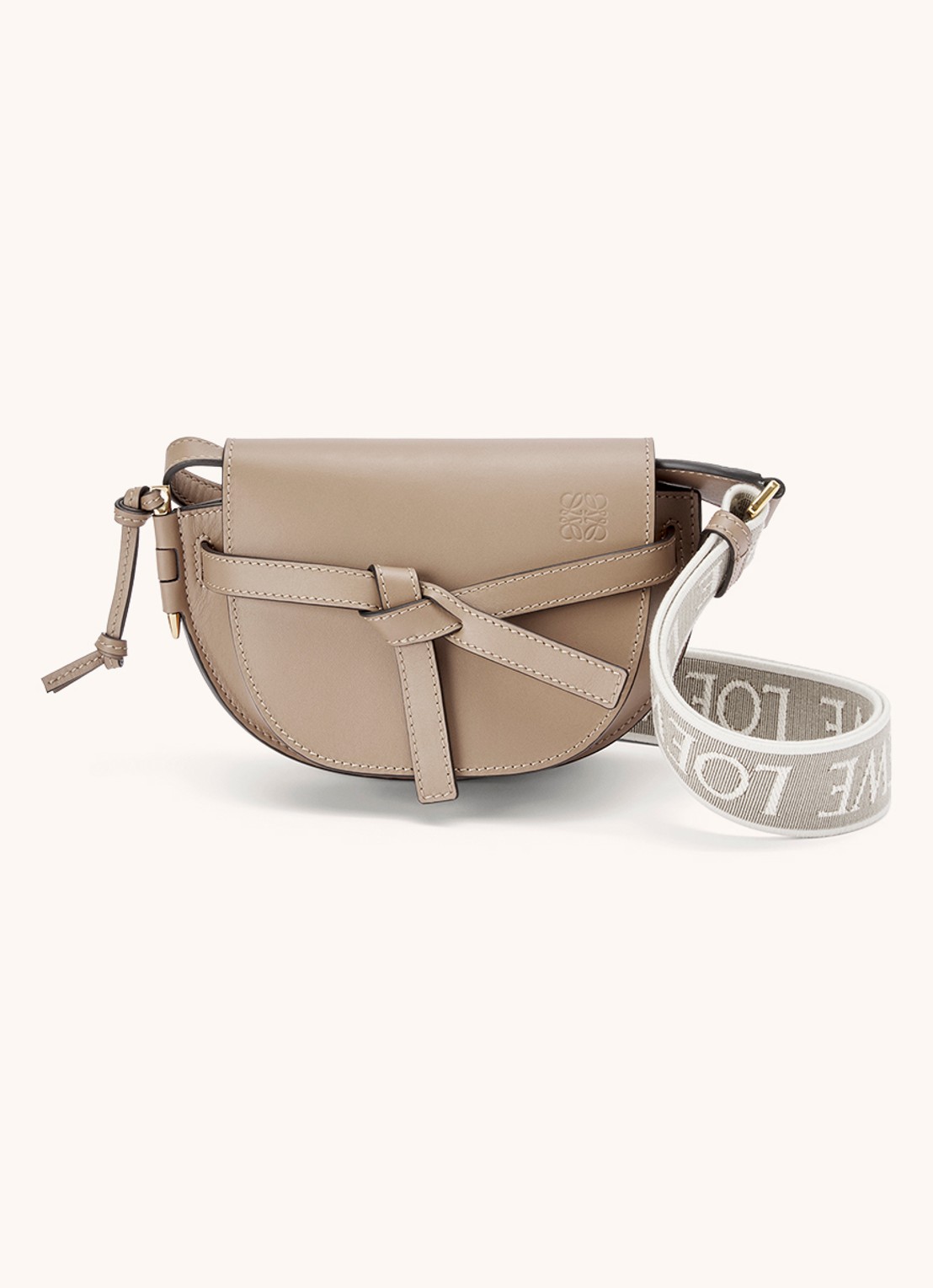 LOEWE Gate Dual heuptas van kalfsleer - voorkant 2 beige