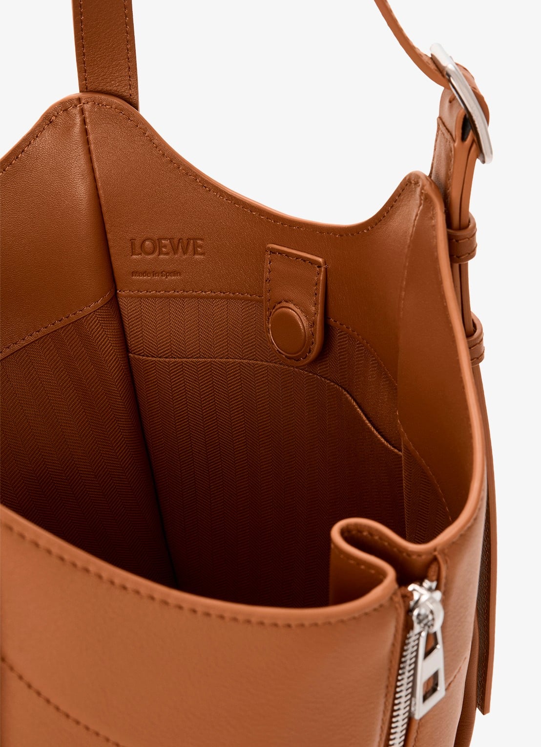 LOEWE Hammock Flip handtas van kalfsleer - detail 4 bruin