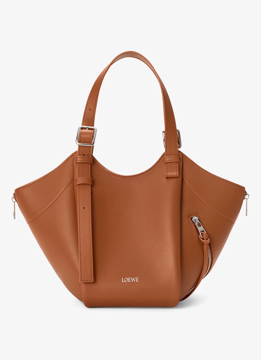 LOEWE Hammock Flip handtas van kalfsleer - voorkant 7 bruin