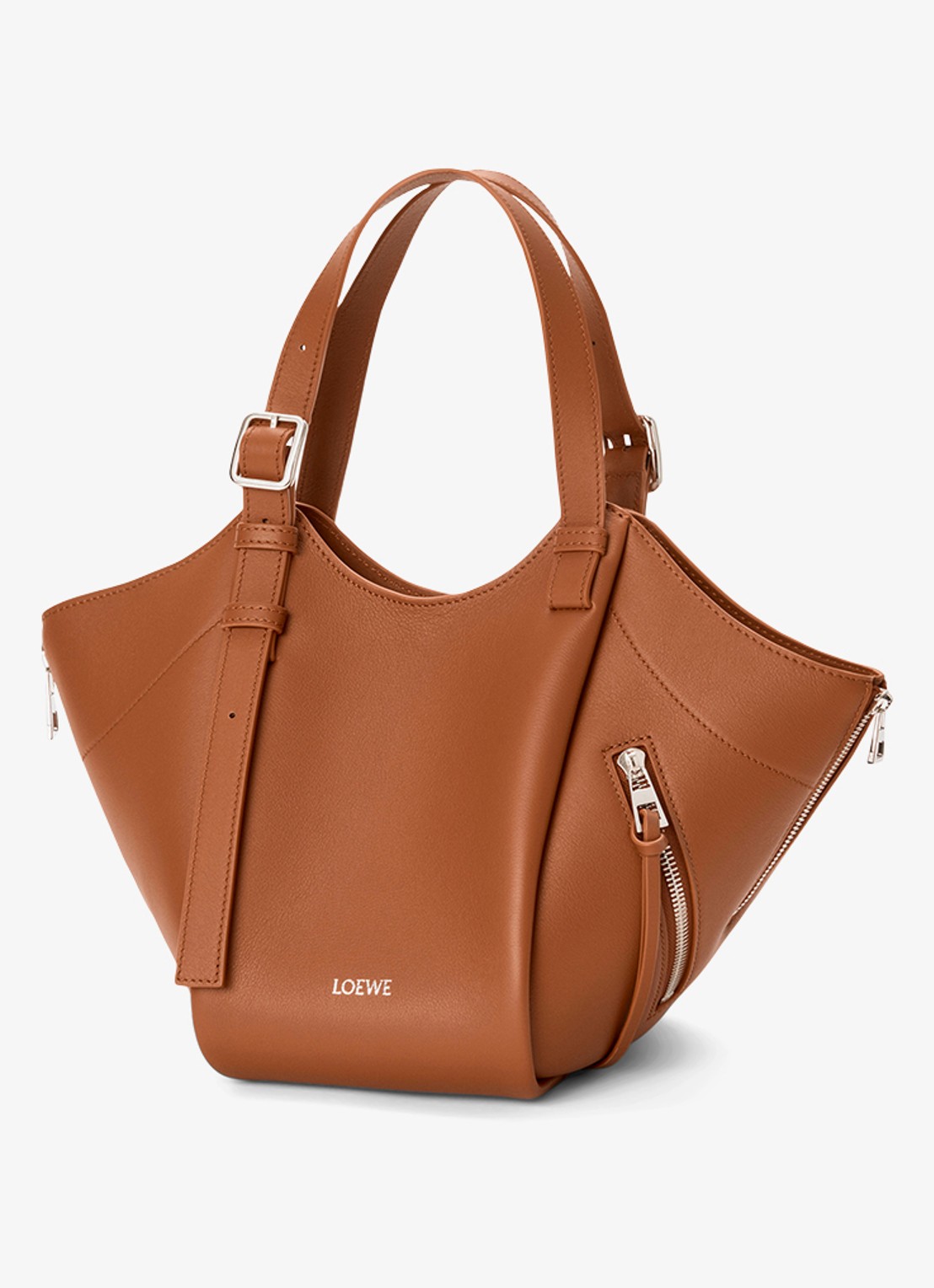 LOEWE Hammock Flip handtas van kalfsleer - voorkant 8 bruin