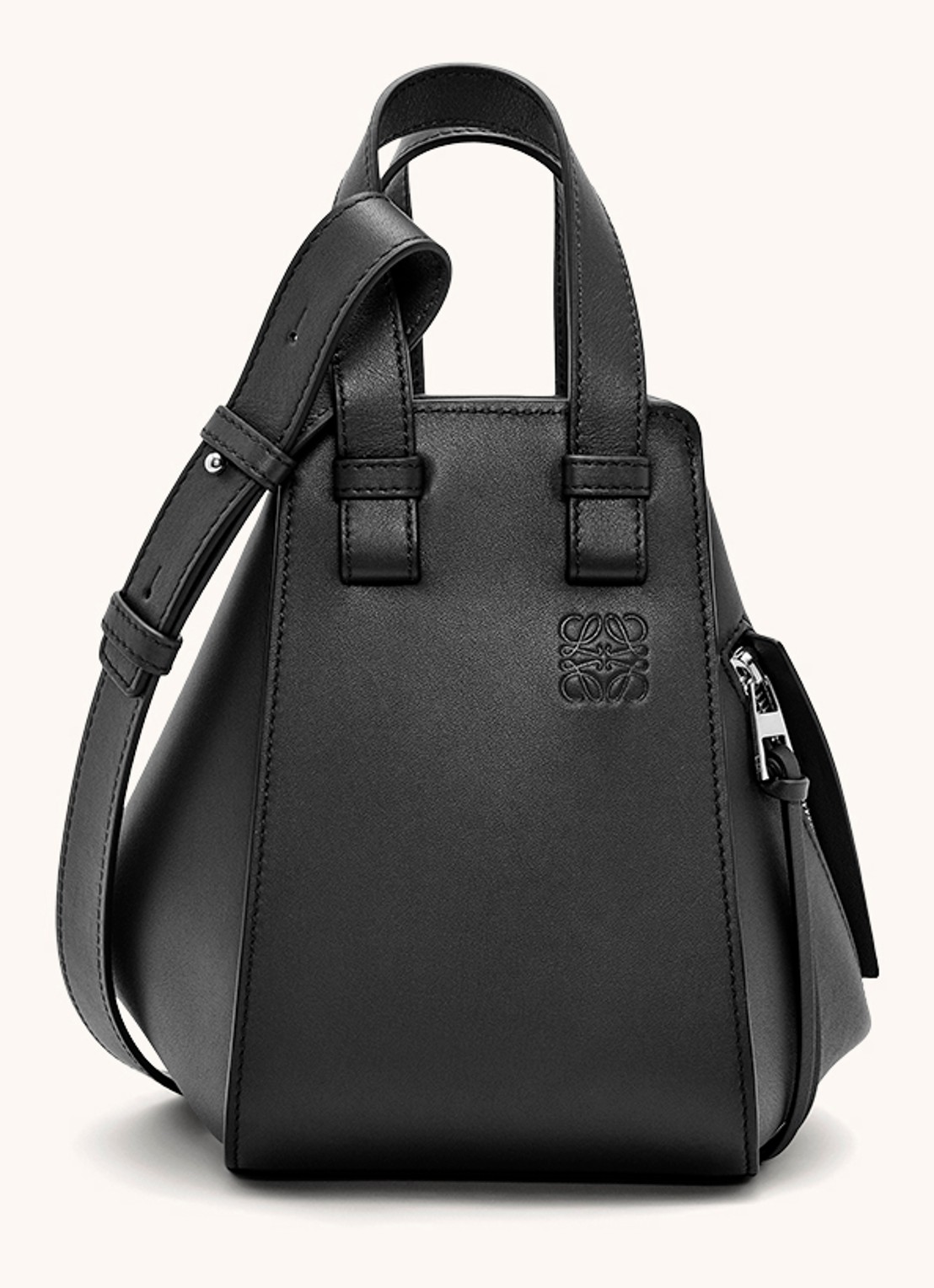 LOEWE Hammock handtas van kalfsleer - voorkant 6 zwart
