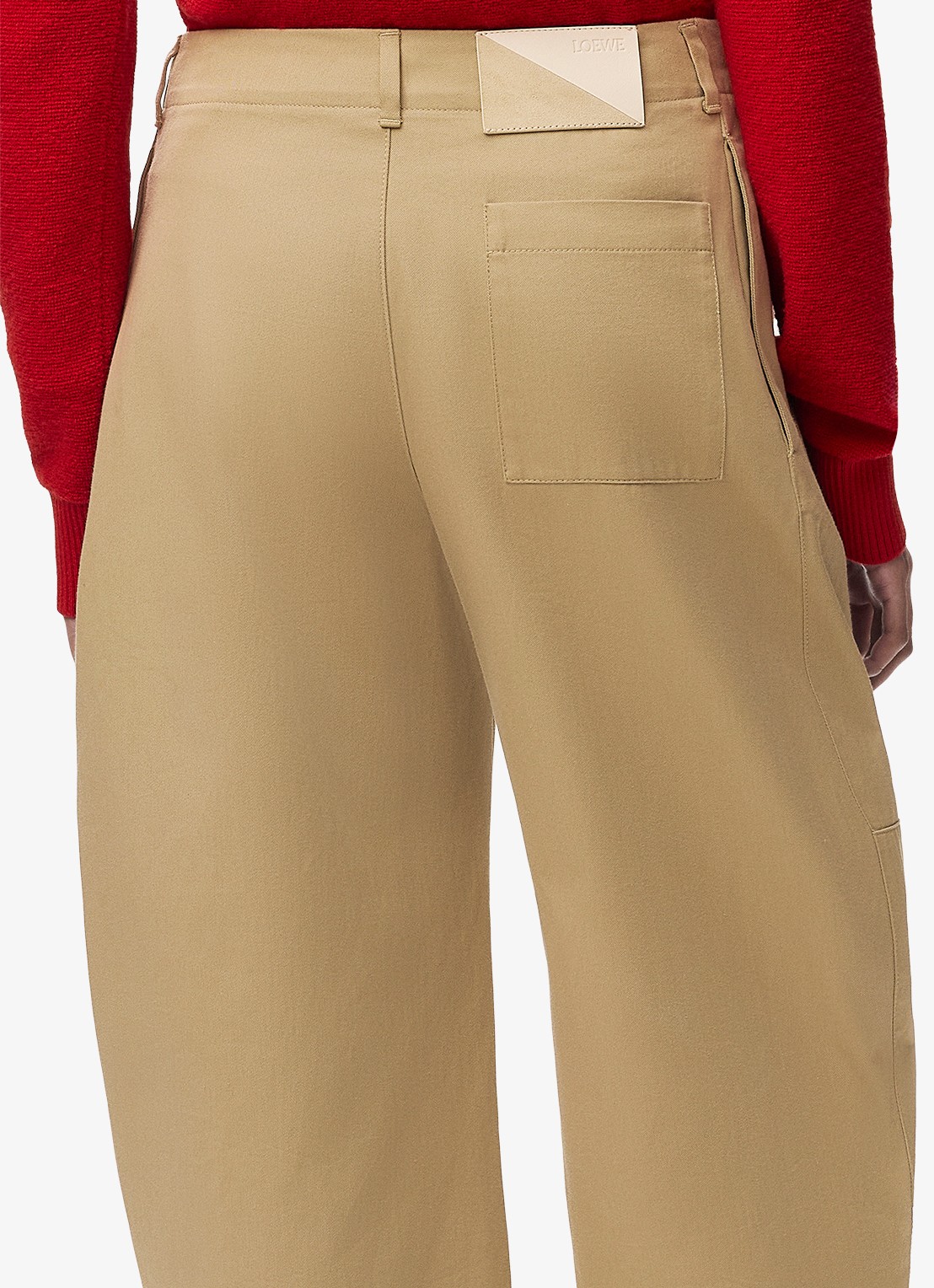 LOEWE High waist balloon fit cropped pantalon met steekzakken - detail 3 beige