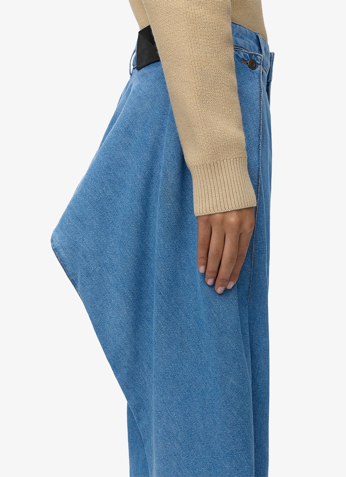 LOEWE High waist balloon fit jeans met medium wassing - detail 3 indigo