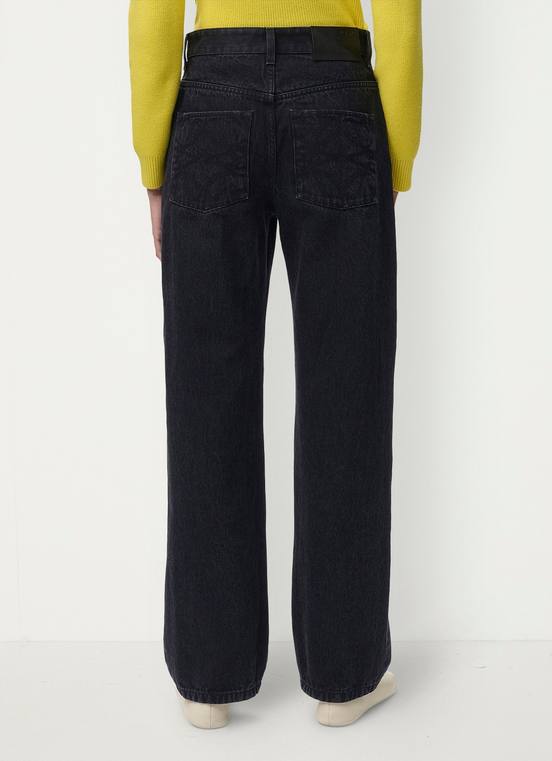LOEWE High waist straight leg jeans met gekleurde wassing - achterkant 5 zwart