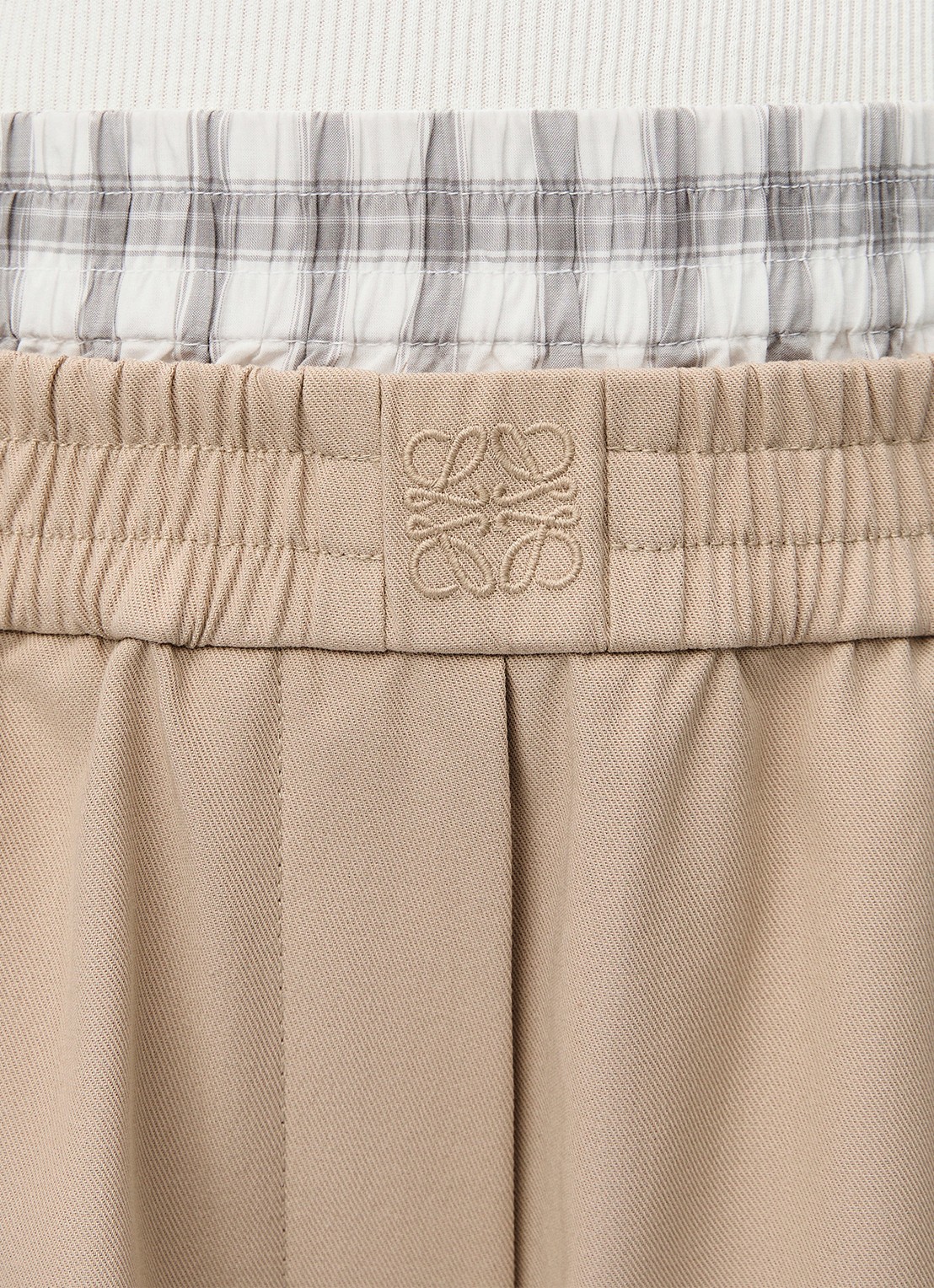 LOEWE High waist wide fit culotte met contrast - detail 5 beige