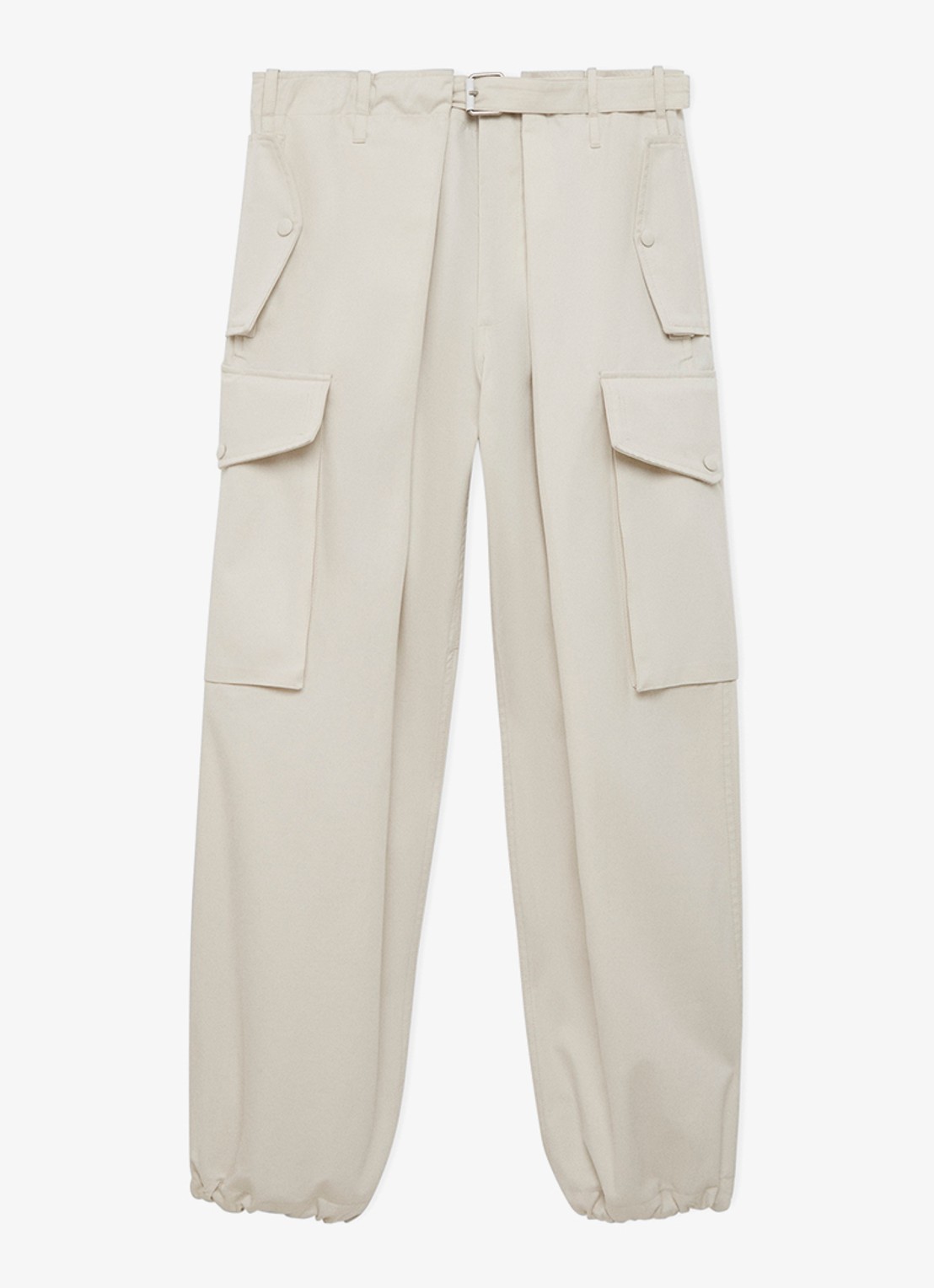 LOEWE High waist wide leg jeans met klepzakken - voorkant 4 gebroken wit