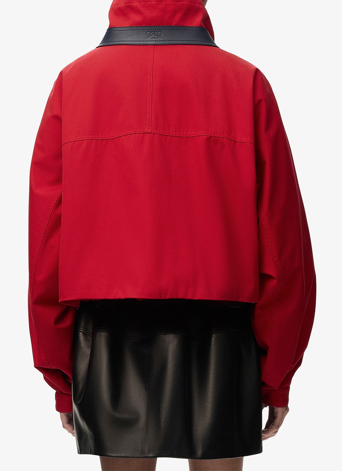 LOEWE Jack in zijdeblend met logoborduring - achterkant rood